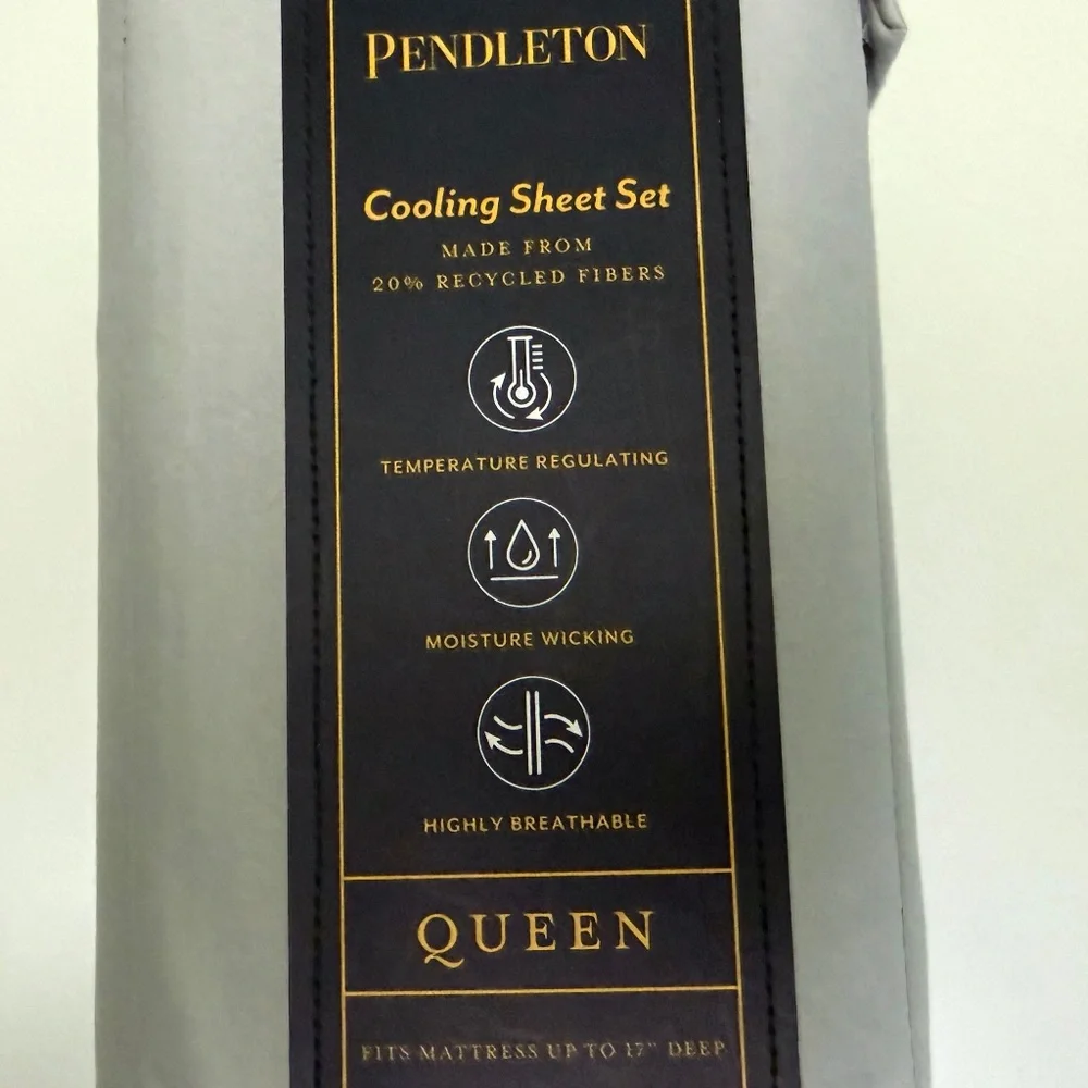 Pendleton Queen Sheet Set in Light Gray